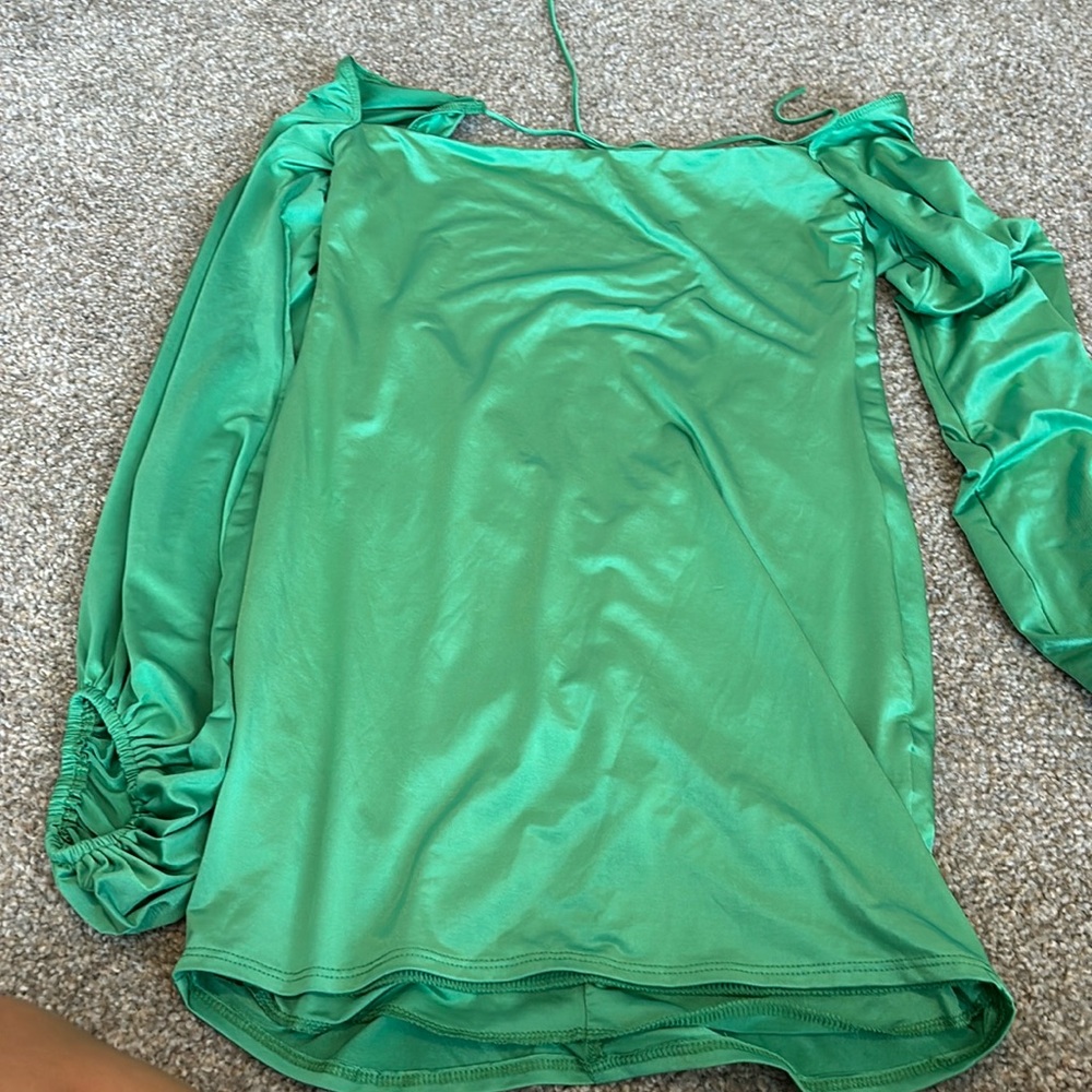 LUCY IN THE SKY GREEN SATIN DRESS
